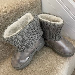 Girls silver Bebe boots size 8